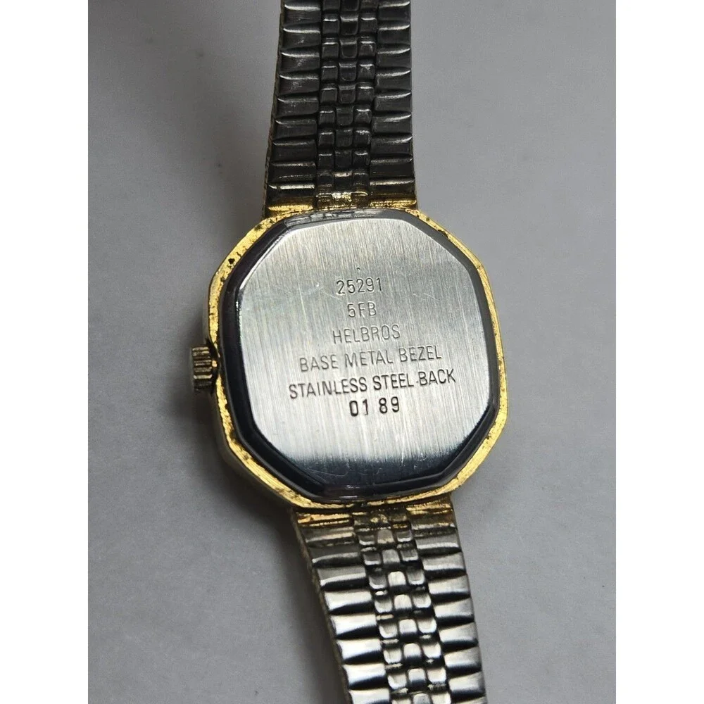 Vintage Helbros 25291 Womens Gold Tone Quartz Dress Watch Dainty New Battery